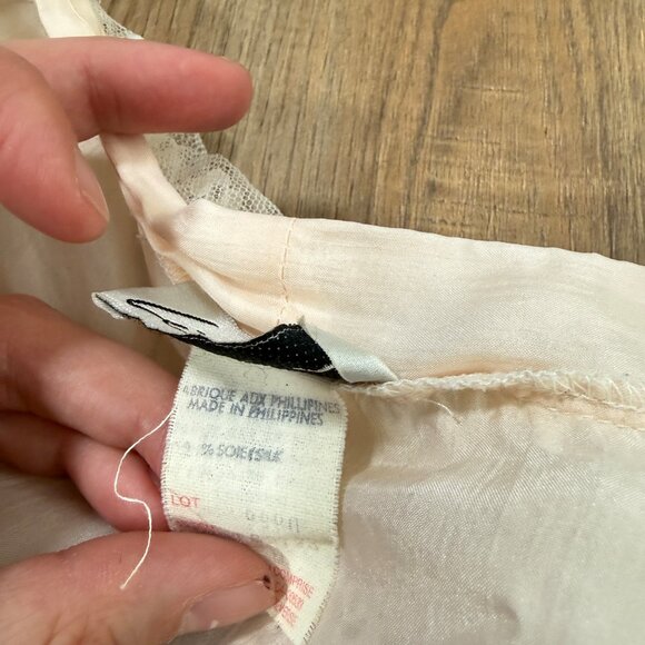 Vintage Linda 100% Silk & Lace Maxi Robe Long Coquette Romantic Light Pink M - Picture 10 of 16